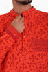 Long sleeves shirt in printed cotton with round collar